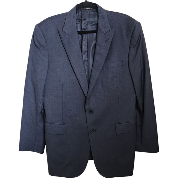 Ralph Lauren Black Label Suit Blazer Men's 44R Drop7ItalySolid Charcoal Wool